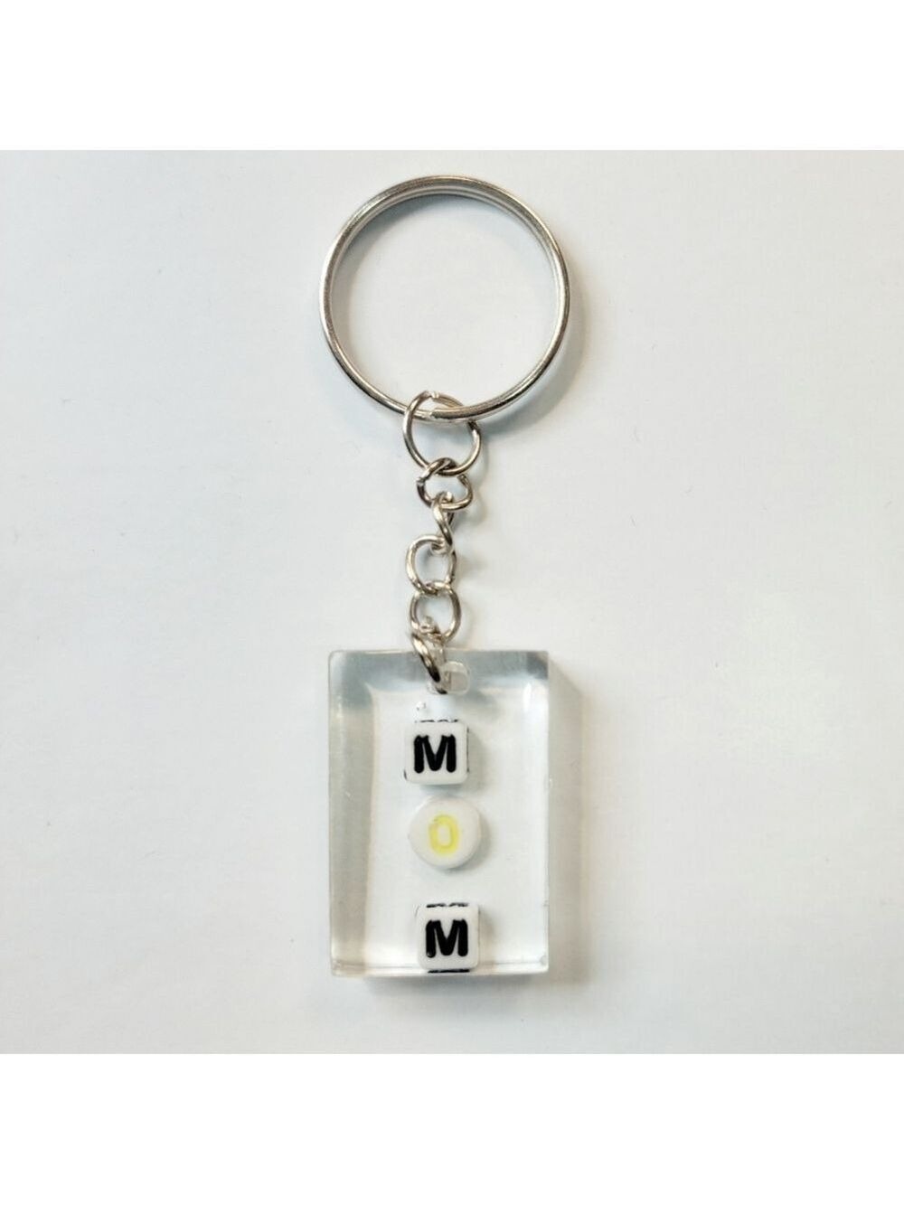 Handmade Resin Mom Keychain Clear